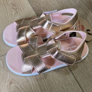 See Kai Run size toddler 12 rose gold Velcro strap lightweight sandals new